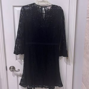 Flowery Lace, Black, Women's Dress